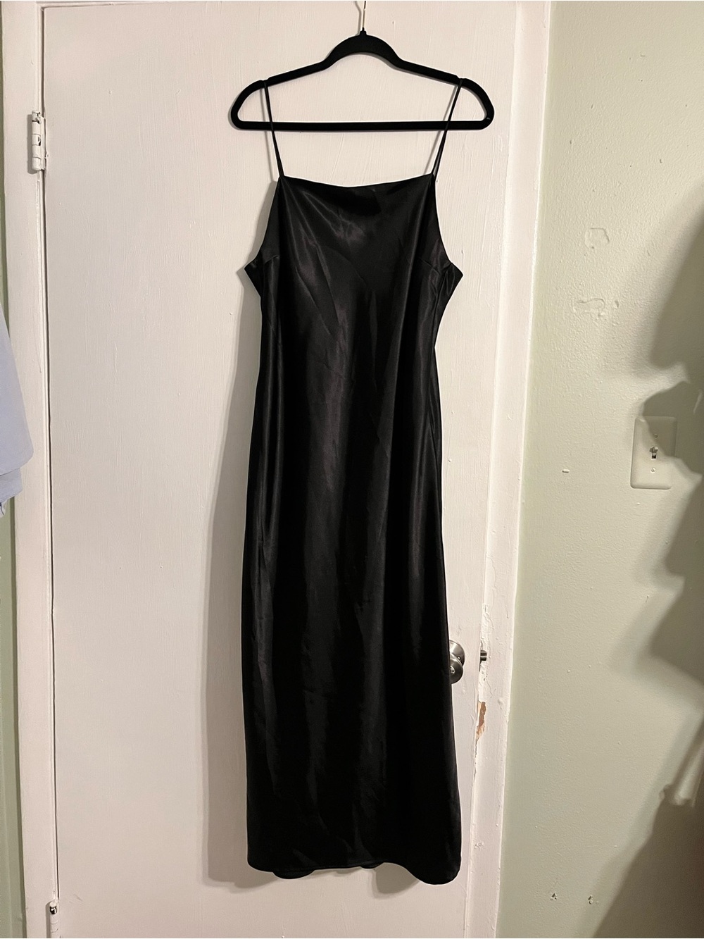 Topshop Black Satin Slip Maxi Dress
